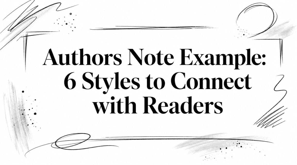Authors Note Example: 6 Styles to Connect with Readers